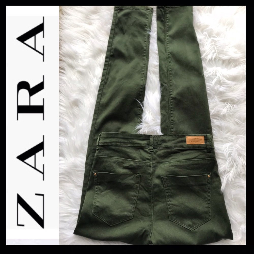 ZARA Olive Green Skinny Jean - Picture 2 of 6